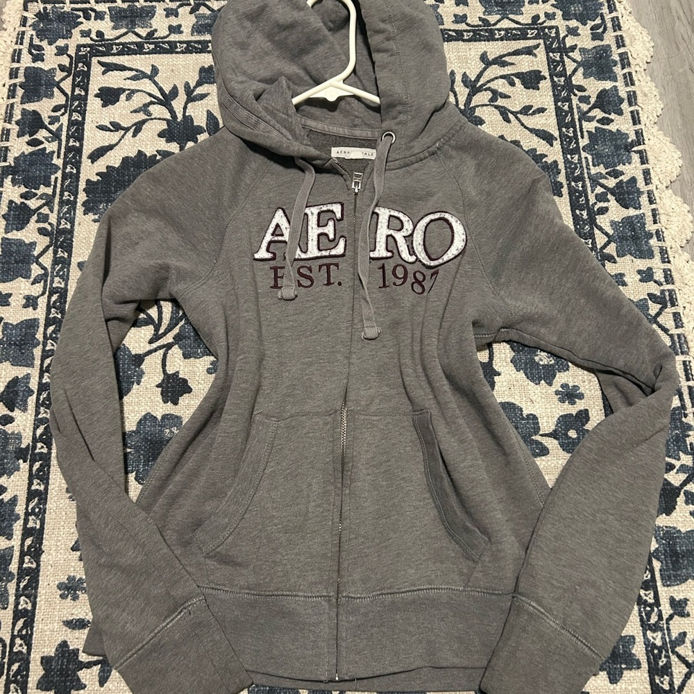 Aeropostale Gray Zip-Up Hoodie